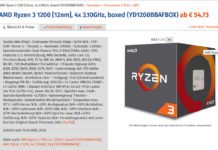 AMD actualiza la CPU Ryzen 3 1200 con Zen +