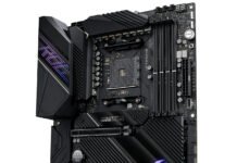 Se muestra la placa base ASUS ROG Crosshair VIII Dark Hero